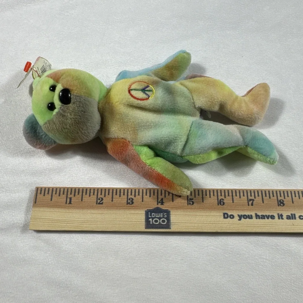 Ty‎ Beanie Baby Peace Bear Plush Stuffed Animal Toy Tie Dye 1996